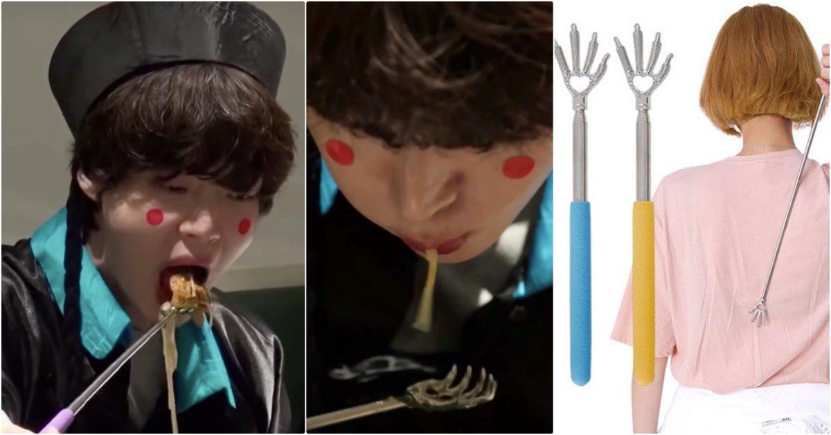 《新西遊記5》安宰賢拿抓癢「不求人」當叉子吃麵？網友一秒笑噴：「這殭屍太萌惹！」 新西遊記5、安宰賢、殭屍安宰賢、不求人、抓癢小手、2018韓綜、愛上變身情人、抓耙子