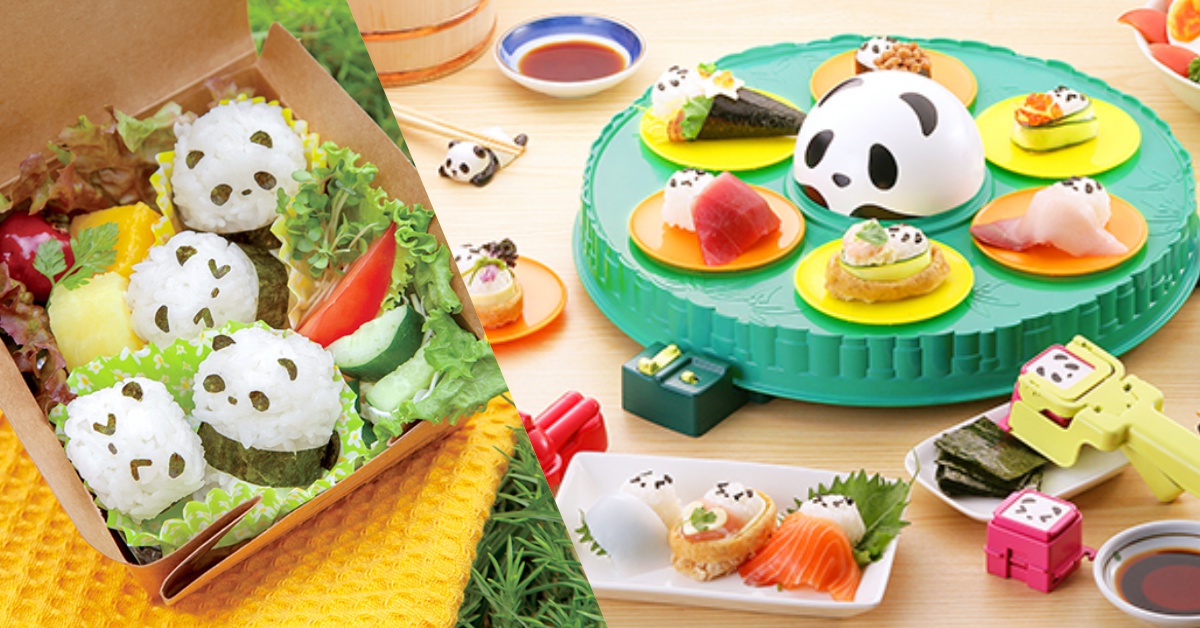 自己的壽司自己捏！手殘女也能玩的「熊貓迴轉壽司機」萌萌上市 熊貓、迴轉壽司、模型、可愛、飯糰、便當