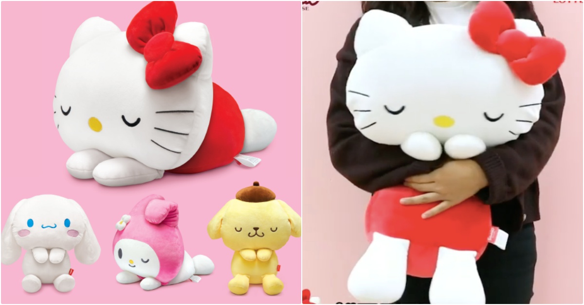 超巨大耳狗、布丁狗、凱蒂貓乖乖躺進懷裡♡韓國LOTTERIA推出55cm限量玩偶！ LOTTERIA、儂特利、Hello Kitty、美樂蒂、大耳狗