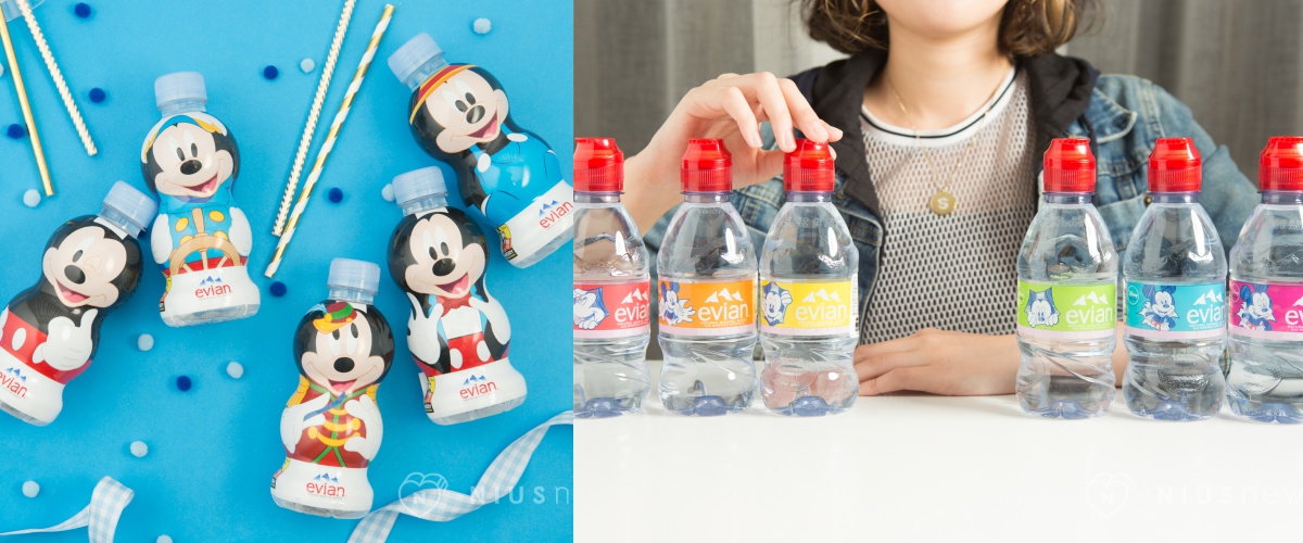 喝水的瞬間都變得療癒～Q版米奇evian礦泉水與女孩一起找回童心 可愛、療癒、礦泉水、米奇、evian、組合、90週年