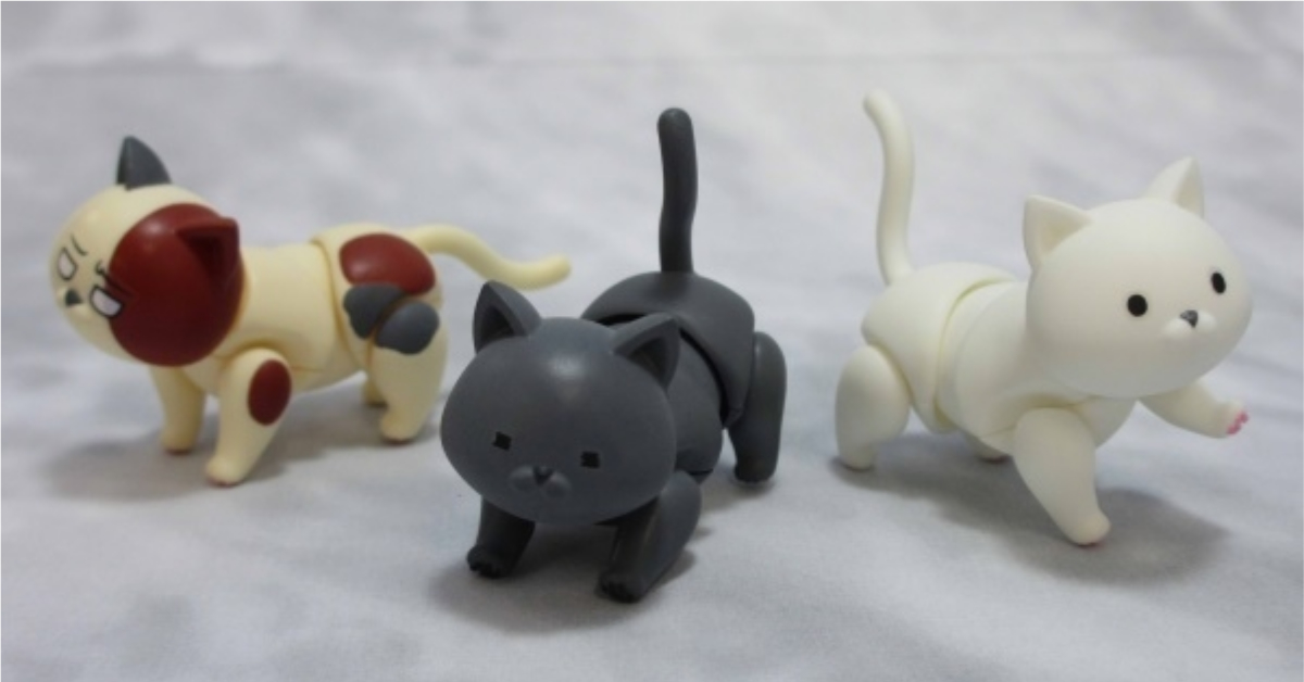 完美重現家中主子動作的小貓咪扭蛋！可站可倒立還會耍萌叼著小魚魚♡ 貓咪、扭蛋、日本、萬代、BANDAI、可愛、療癒、主子、喵