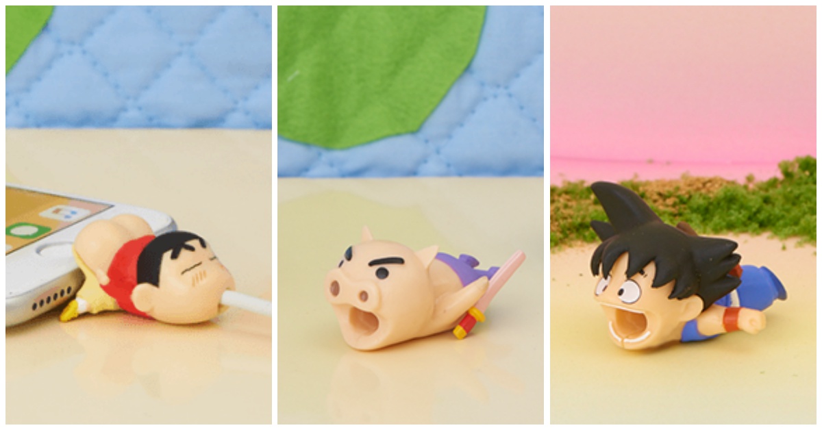 你願意讓小新用屁股保護充電線嗎？Cable Bite新一彈動漫聯名又來囉 Cable Bite、蠟筆小新、七龍珠、露屁屁外星人、大叔與貓、充電線保護套