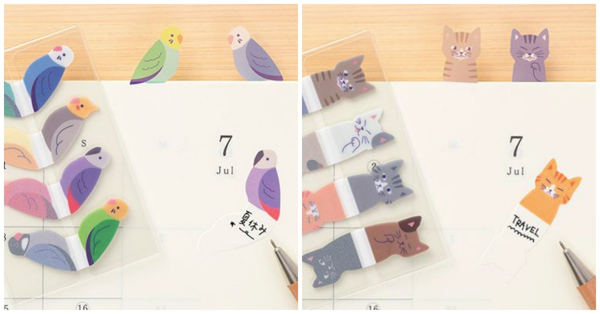 小鳥把書本當成電線桿啦！吸睛度十足萌系「動物索引貼」療癒合輯 剁手指小姐、買文具、索引貼、動物、貓咪、仙人掌、小鳥、俄羅斯套娃、文具控