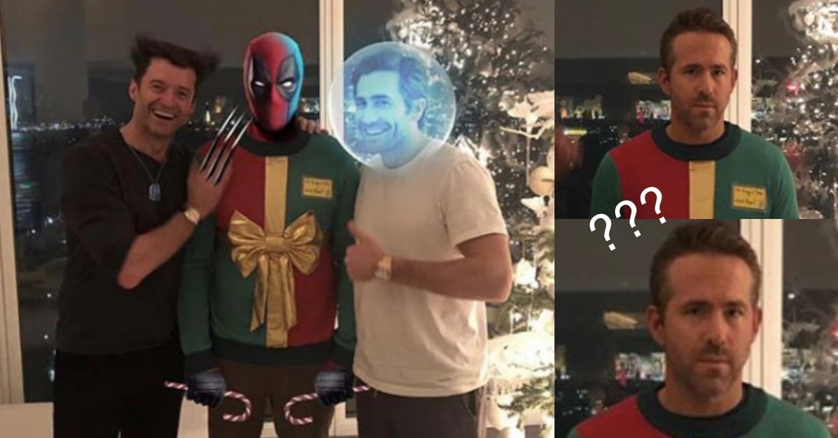 「聖誕醜毛衣趴」後續P圖超神！金鋼狼、神秘客聯手整「死侍」滑稽毛衣醜到笑 休傑克曼、萊恩雷諾斯、傑克葛倫霍、金鋼狼、死侍、蜘蛛人神秘客、異星智慧、聖誕節、整人、串通、爆笑、友情、好萊塢、可愛