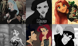 EMO龐克搖滾風 迪士尼公主與王子變身刺青族 EMO、龐克、刺青、迪士尼、公主