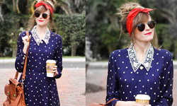 街拍剪貼簿：大點小點穿得好看就是好圓點 圓點、街拍、時尚、復古、達人