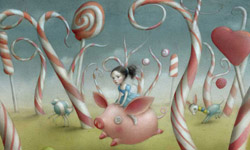 童年不思議   Nicoletta Ceccoli小女孩的祕密遊戲插畫 插畫、Nicoletta Ceccoli、蘿莉、奇幻、夢幻
