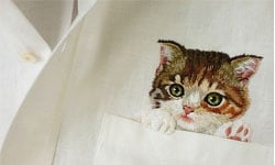 貓咪從口袋探出頭！貓奴必備貓咪刺繡衣 貓咪、Hiroko、刺繡、衣服