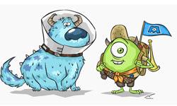 都開學了還不務正業！毛怪跟大眼仔跨界cosplay特輯 PIXAR、怪獸大學、毛怪、大眼仔、動畫、電影、跨界、cosplay、魁地奇、龍貓、野獸國、超級瑪莉、無敵破壞王