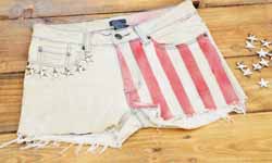 條紋、星星、鉚釘都在這  DIY美國國旗牛仔褲 DIY、國旗、美國、鉚釘、牛仔