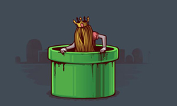 碧琪公主變成貞子？！超級瑪莉怪談插畫 插畫、好笑、逗趣、Naolito