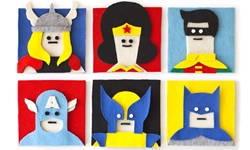 藝術家做女紅　用不織布貼出超級英雄 插畫、Jacopo Rosati、不織布、超級英雄、幾何圖形