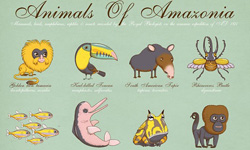 太萌會誤導小朋友啦！超可愛大頭動物插畫海報       Andy Ward、插畫、海報