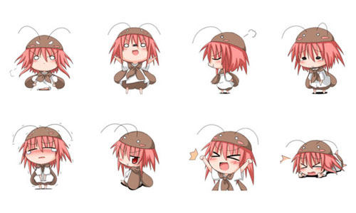 骯髒妞的最佳代言人？可愛又充滿違和感的蟑螂女孩LINE貼圖 蟑螂、LINE、貼圖、女孩