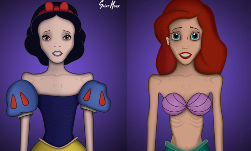 還在羨慕紙片人？如果迪士尼公主罹患厭食症.... The Royal Misfits、Saint Hoax、中東、厭食症、飲食失調