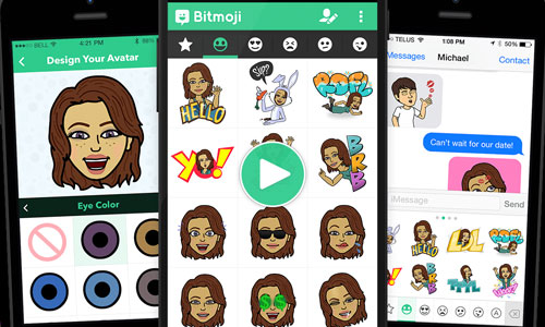 把自己變成貼圖主角！自製人物貼圖App《Bitmoji》 BITSTRIPS、Bitmoji、貼圖、卡通、人物、自製