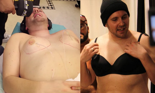 就想當「一天」女人！猛男打造24hr假奶全紀錄 隆乳、手術、鹽水、注射、男子