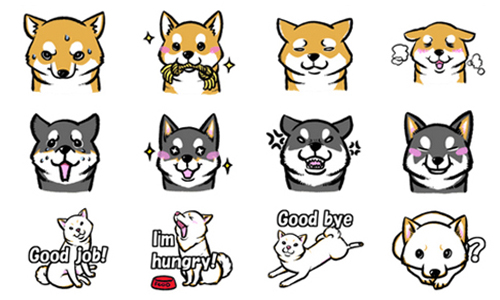 全部打包帶走！三種顏色的柴犬LINE貼圖 LINE、貼圖、手機、柴犬、可愛、萌、療癒