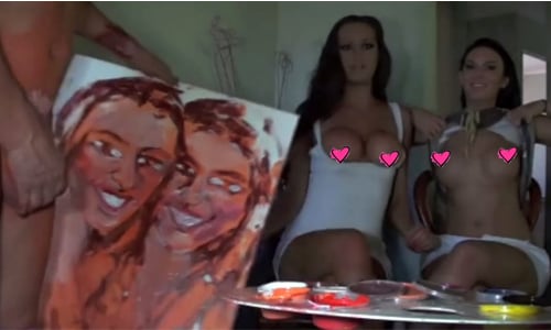 澳男用鵰作畫！上空女模當場觀摩小鳥狂甩畫布 生殖器、陽具、屌、陰莖、小鳥