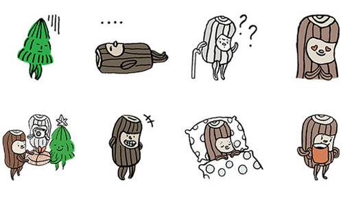 準備好迎接樹幹系男孩了嗎？來自北歐森林的胖萌KUBBE貼圖！ Kubbe、貼圖、line、可愛、挪威、胖、樹幹、圓木、繪本、 Åshild Kanstad Johnsen