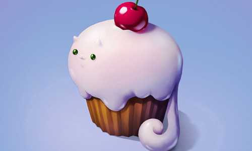 喵～請讓我吃一口就好！盡情賣萌的可愛貓系甜點插畫 Marija Tiurina、Art Snacks、杯子蛋糕、貓咪、壽司