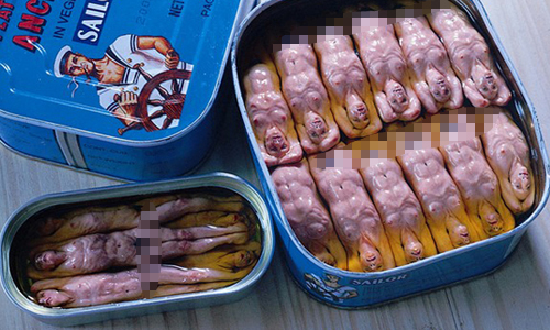 把人當沙丁魚塞罐頭！絕望系赤裸小人公仔 藝術、art、公仔、Dongwook Lee、赤裸