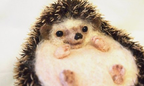 想摸摸刺蝟的白肚肚！森林系女孩專屬動物羊毛氈 羊毛氈、マカロニ、s_b_pasuta、可愛、日本