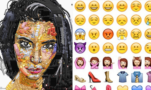 Emoji表情符號用途多多！超強神人用繪文字畫名人肖像 Emoji、表情符號、繪文字、手機、肖像