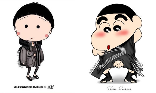 小丸子與新之助搖身變土豪！插畫師Dorami讓卡通人物穿名牌 小丸子、小新、野原新之助、櫻桃小丸子、Dorami、潮服、時尚、插畫