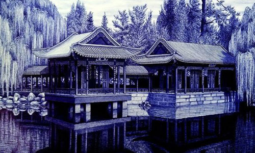 紅藍原子筆畫遍天下　諸葛文刀的超強手繪 諸葛文刀、原子筆、圓珠筆、藝術、原子筆畫、藝術