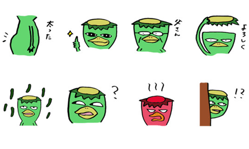 不僅外貌奇異個性還很欠揍 超喜感的河童貼圖 河童、LINE、貼圖、喜感、 kappa sticer、中二