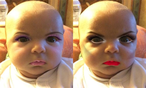 媽啊別這樣！媽媽用美妝App幫小嬰兒濃妝豔抹 美妝、App、彩妝、化妝、嬰兒