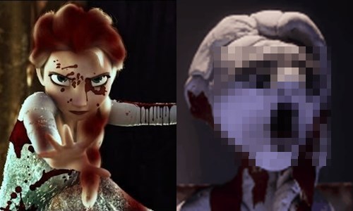 艾莎活生生吃掉安娜！血腥版《冰雪奇緣》不能再噁心更多了 冰雪奇緣、改編、短片、獵奇、恐怖