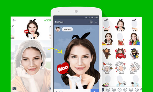 把你的臉P上貼圖！LINE推出個人化專屬貼圖製作App《Ycon》 LINE、貼圖、臉、後製、自製