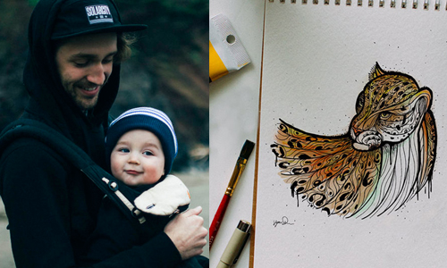 從小這樣學英文就對了！超帥老爸給兒子的字母插畫 Kyson Dana、英文、帥氣、老爸、兒子、字母、插畫、Theo、彩繪、有愛、親子、父親、寶寶、胖寶、學習、英文、藝術