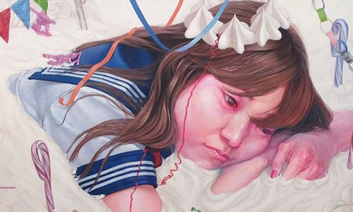 水手服高校女生的噩夢？堀一浩怪誕奇想的夢幻世界    堀一浩、Kazuhiro Hori、高校、女生、堀一浩、怪誕、奇想、夢幻、世界、惡夢、高中生、日本、畫、青春、夢境、幻想、煩惱、戀愛、玩偶、糖果、蛋糕、藝術