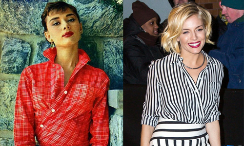 奧黛麗赫本也這樣穿！歐美最流行的襯衫交叉穿法 歐美、流行、時尚、穿搭、襯衫、交叉、高腰、奧黛麗赫本、席艾娜米勒