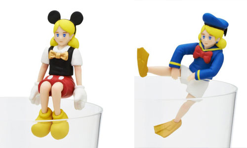 就算穿上米奇裝也很穩！迪士尼限定版杯緣子PK 杯緣子.迪士尼、米妮、米奇、限定、辦公室小姐、フチ子