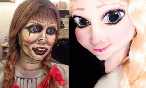 管你想變艾莎還是安娜貝爾？這位彩妝師通通辦得到 Instagram、彩妝、藝術、冰雪奇緣、安娜貝爾、科學怪人、曼德拉、兔子、貓頭鷹、雪豹、藝術