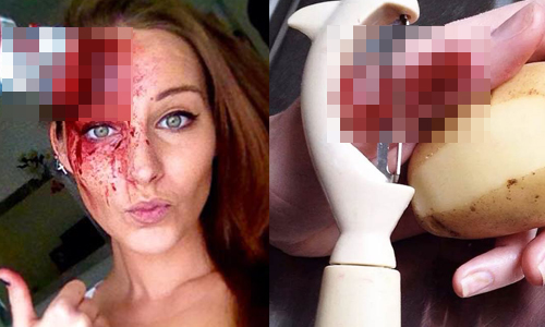 吃飽飯先別看！超強特效化妝師的血腥獵奇妝 Abi Gordon-Cody、切、割、受傷、血腥