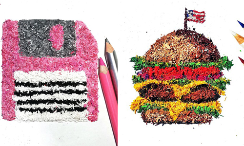 打個噴嚏就要重來！超強藝術家的鉛筆屑拼貼畫 Meghan Maconochie、365天企劃、Instagram、拼貼、鉛筆屑