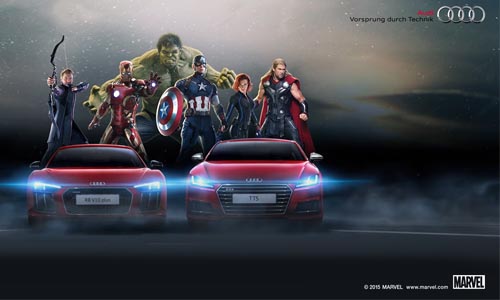 [新聞稿] 《復仇者聯盟：奧創紀元》盤點地表最強英雄座駕 Audi全新R8, TTS, A3 Cabriolet為復仇者聯盟添戰力！ Audi、好萊塢電影、玩命快遞、鋼鐵人、Audi R8、復仇者聯盟：奧創紀元、4月22日、TTS、Audi R8 V10 plus Coupé、A3 Cabriolet