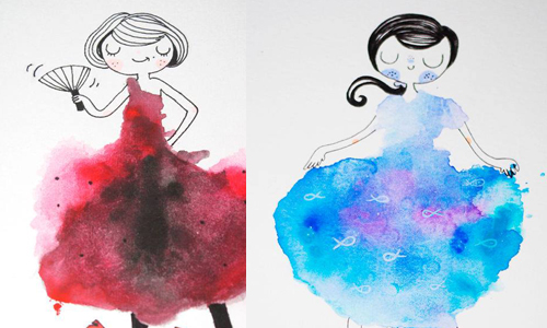 這些小女孩的禮服暗藏玄機！藝術家將水墨污漬大改造超有創意 Mj Da Luz、水墨、污漬、大改造、創意