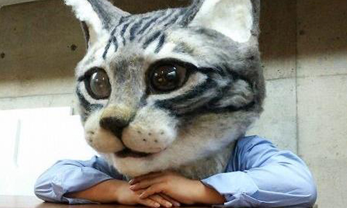 手痠還是要戳！超逼真巨型羊毛氈貓頭套強勢登場 貓、喵星人、羊毛氈、佐藤法雪、布偶裝