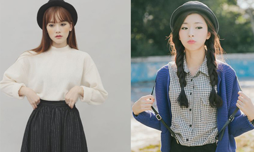 看起來飽讀詩書之外還很時尚　8招教你變身「文學系女子」 文學系女子、黑白、過膝裙、窄裙、高腰短褲、白色上衣、素色T恤、白襯衫、圓眼鏡、圓帽、丹寧