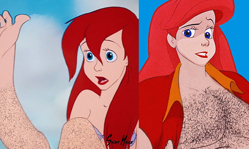 我不要長滿體毛的愛麗兒啦！搞笑惡搞迪士尼公主合輯 Saint Hoax、愛麗兒、迪士尼、匿名、藝術