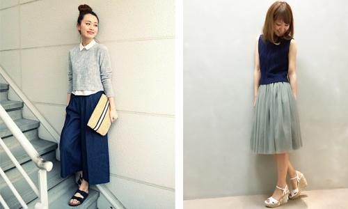 用藍灰兩色穿出知性氣質味！日本女孩的2015流行色簡約春夏穿搭 經典藍、冰川灰、穿搭、日本、時尚