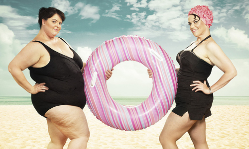 超戲劇化胖瘦合成照！減肥前後差70公斤依舊自信的女子 Blake Morrow、Beth、The Beth Project、攝影、胖、瘦、女人、女性、身體、對比、藝術