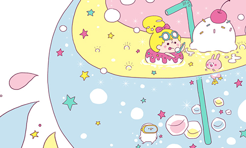 兔兔與P助陪你過暑假！女孩與動物的清新夏日插畫桌布開放下載中 カナヘイ、Pisuke&Rabbit、P助、兔兔、LINE貼圖