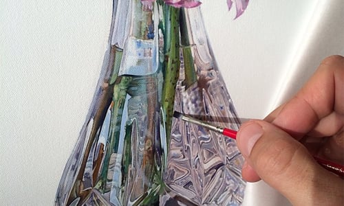 這花瓶真的是用畫出來的？無可挑剔的超寫實逼真繪畫 Michael Zavros、澳洲、畫家、繪畫、寫實、逼真、照片、貴賓狗、藝術